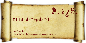 Mild Árpád névjegykártya